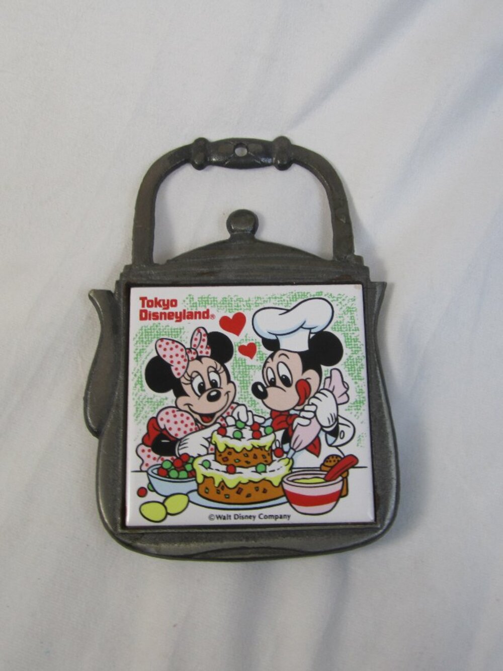 Vintage Walt Disney Trivet Tile Wall Decor Metal Frame Tokyo Disneyland